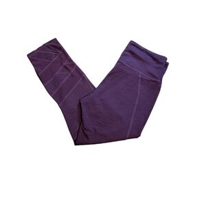 Athleta Burgundy Mesh Panel Crop Leggings Small